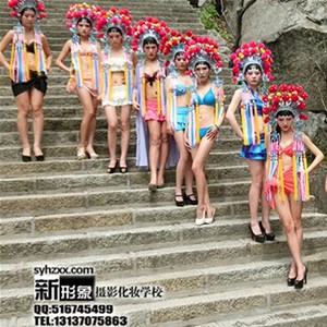 受邀為老君洞第六屆紫荊花節(jié)豫劇比基尼、人體彩繪模特化妝造型